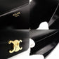 Céline Triomphe Calf One-Shoulder Black Leather Bag with Gold Hardware and Logo R8020075