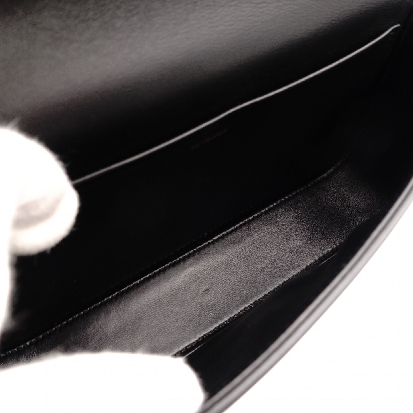 Céline Triomphe Calf One-Shoulder Black Leather Bag with Gold Hardware and Logo R8020075