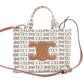 CELINE Triomphe Small Cabas Tais Handbag, Canvas/Leather, Beige, 2-Way, Logo