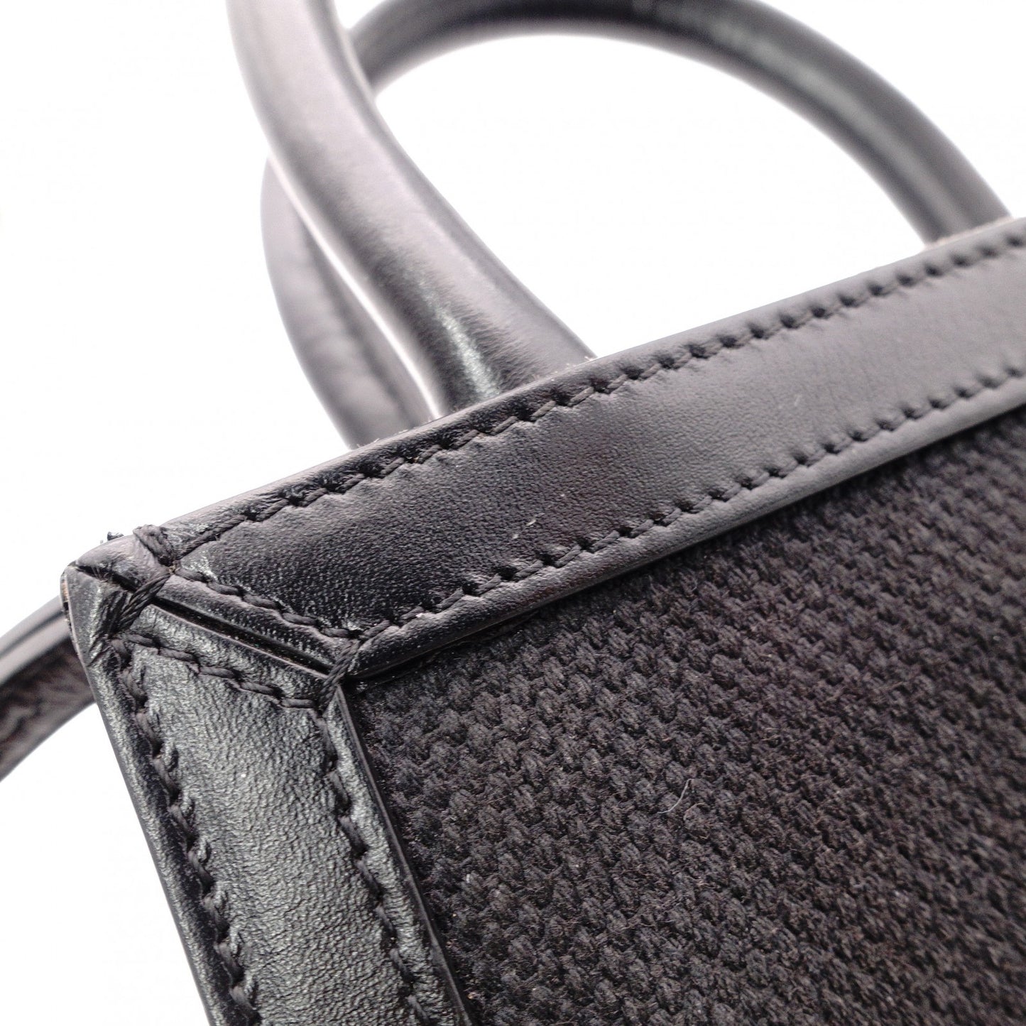 CELINE Mini Vertical Cabas Shoulder Bag, Canvas, Black, 2-Way
