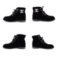 CHANEL Short Boots Black Velvet Black CC Logo Short Boots Size 37.5 Approx. 9.6" R801839