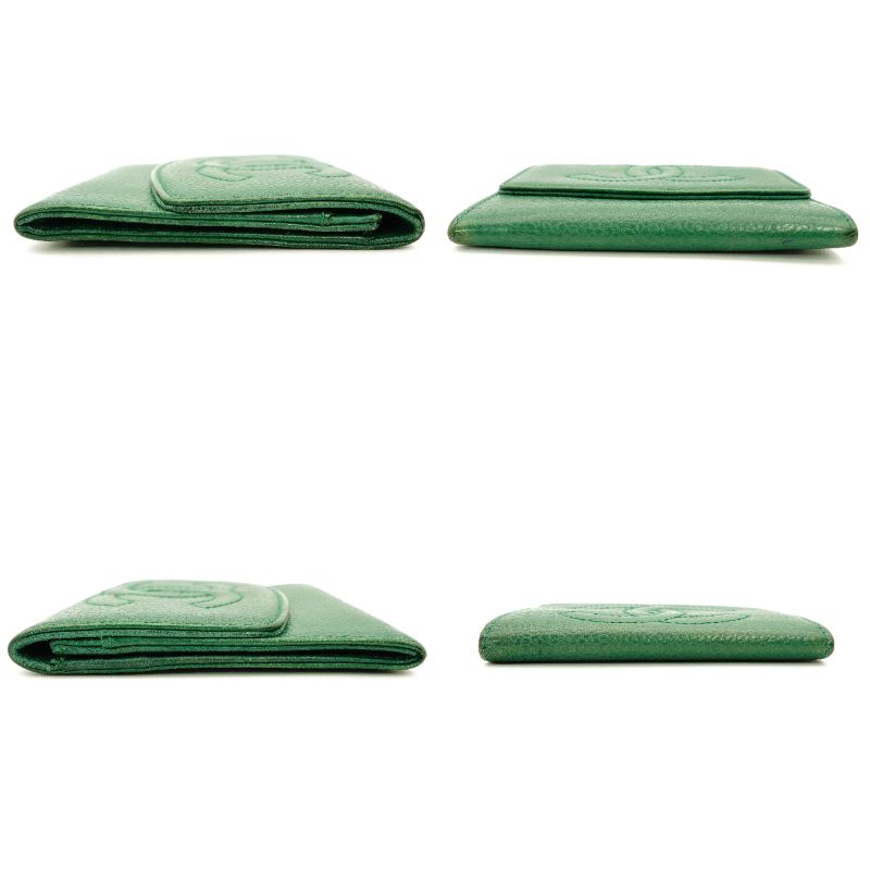 CHANEL Coin Case Caviar Skin Green Leather Vintage Mini Wallet R801194