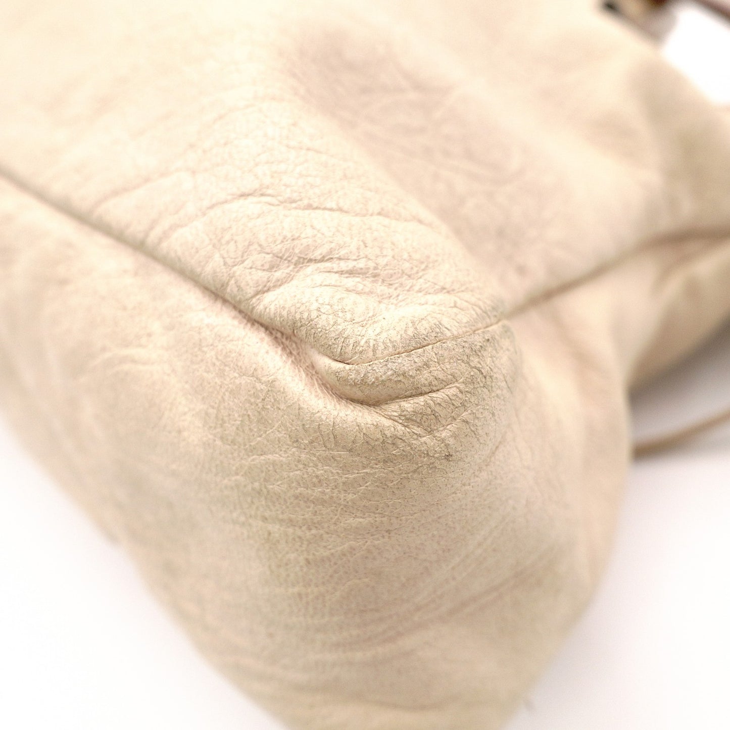 BALENCIAGA The First Handbag, Leather, Beige, 2-Way
