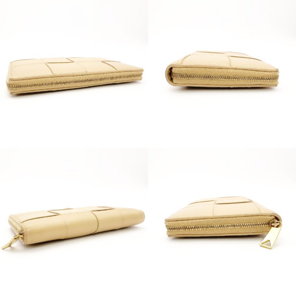Bottega Veneta Intrecciato Long Wallet Beige Leather Wallet Men's Women's With Box 7-9-314