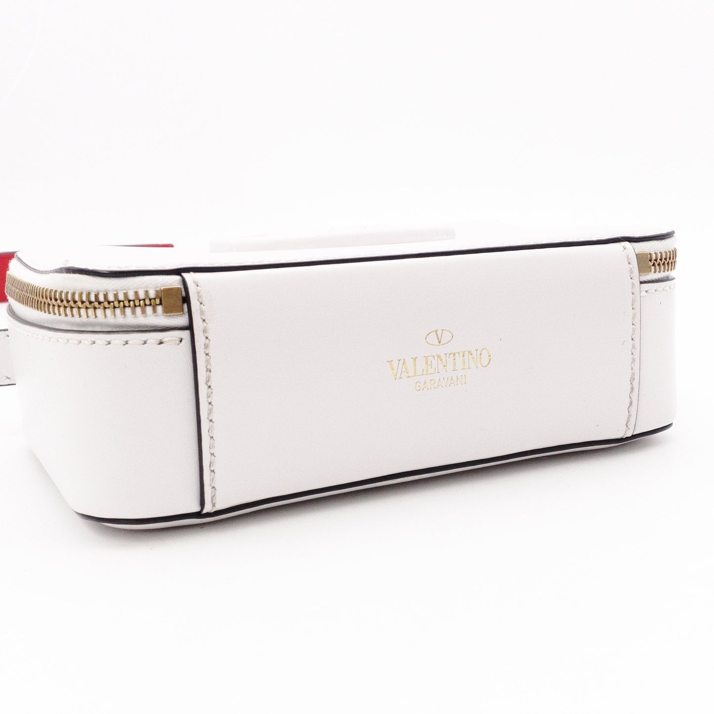 Valentino Garavani Camera Bag, Shoulder Bag, Leather, White, Crossbody, V Logo