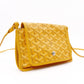 GOYARD Plume Pouch Wallet Shoulder Bag, Leather/PVC, Yellow, Crossbody, Silver Hardware