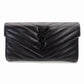 Saint Laurent Cassandra Long Wallet Black Leather Black Wallet YSL R801980