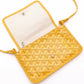 GOYARD Plume Pouch Wallet Shoulder Bag, Leather/PVC, Yellow, Crossbody, Silver Hardware