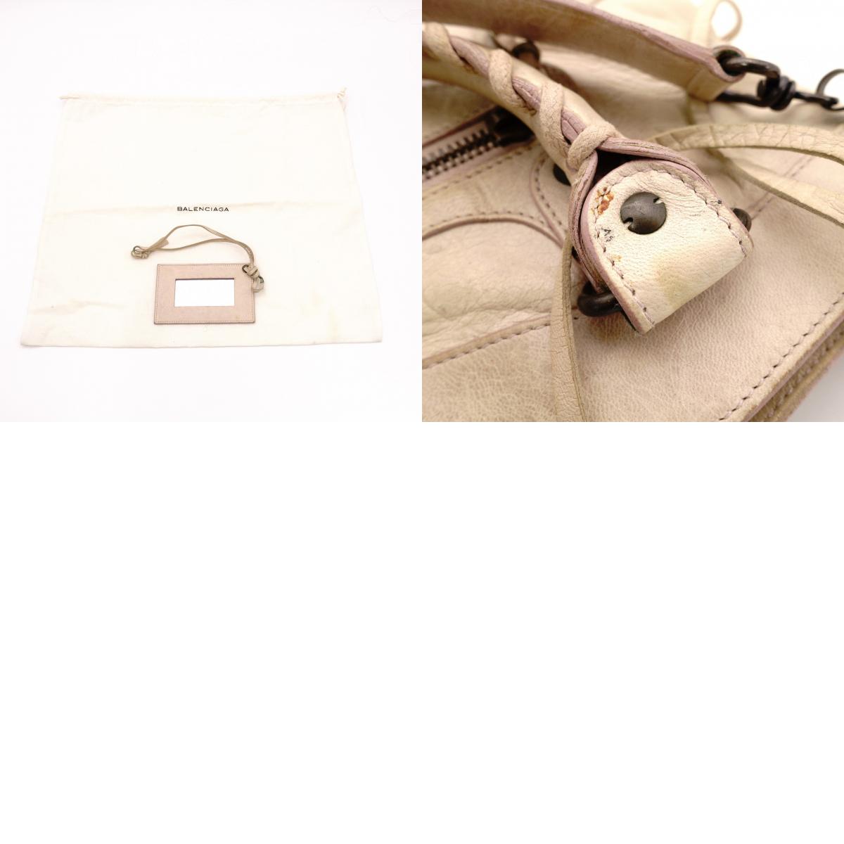 BALENCIAGA The First Handbag, Leather, Beige, 2-Way