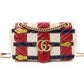 GUCCI Marmont Shoulder Bag, Leather, White, 2-Way Crossbody, GG Logo, Multicolor