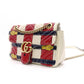 GUCCI Marmont Shoulder Bag, Leather, White, 2-Way Crossbody, GG Logo, Multicolor
