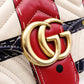 GUCCI Marmont Shoulder Bag, Leather, White, 2-Way Crossbody, GG Logo, Multicolor