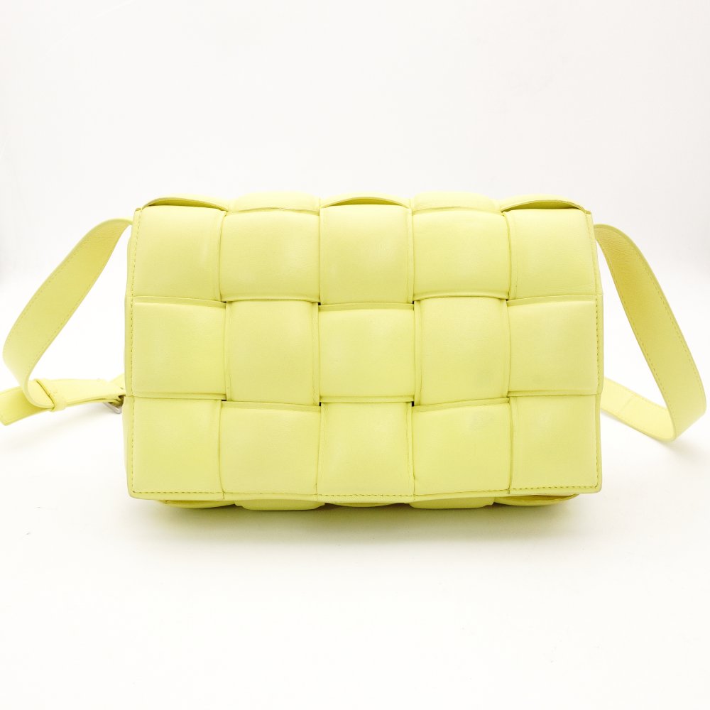 Bottega Veneta Intrecciato Shoulder Bag Padded Cassette Yellow Leather R8011043