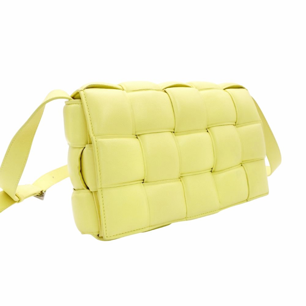 Bottega Veneta Intrecciato Shoulder Bag Padded Cassette Yellow Leather R8011043