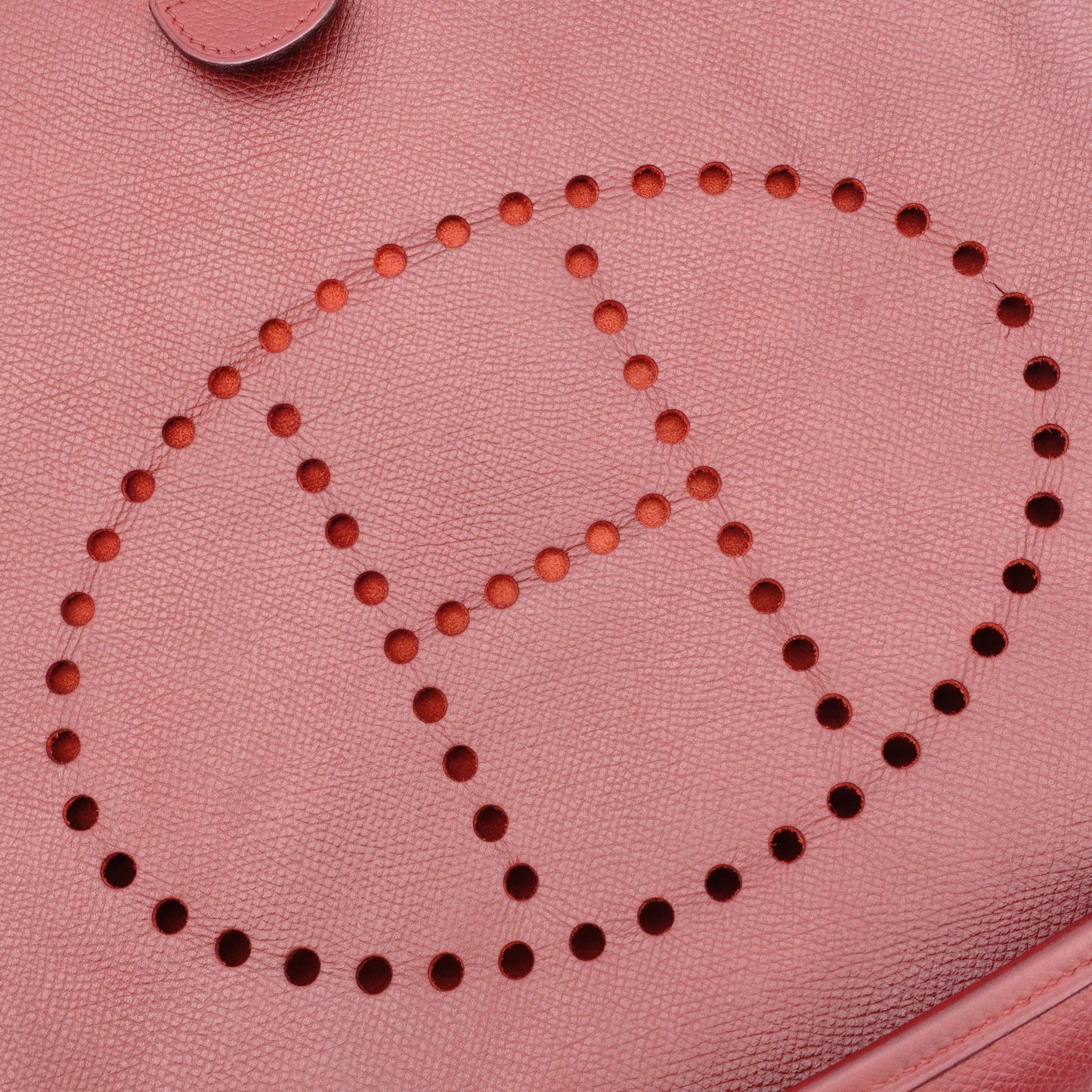 HERMES Evelyn GM Shoulder Bag, Leather, Red, □H Engraving, Silver Hardware
