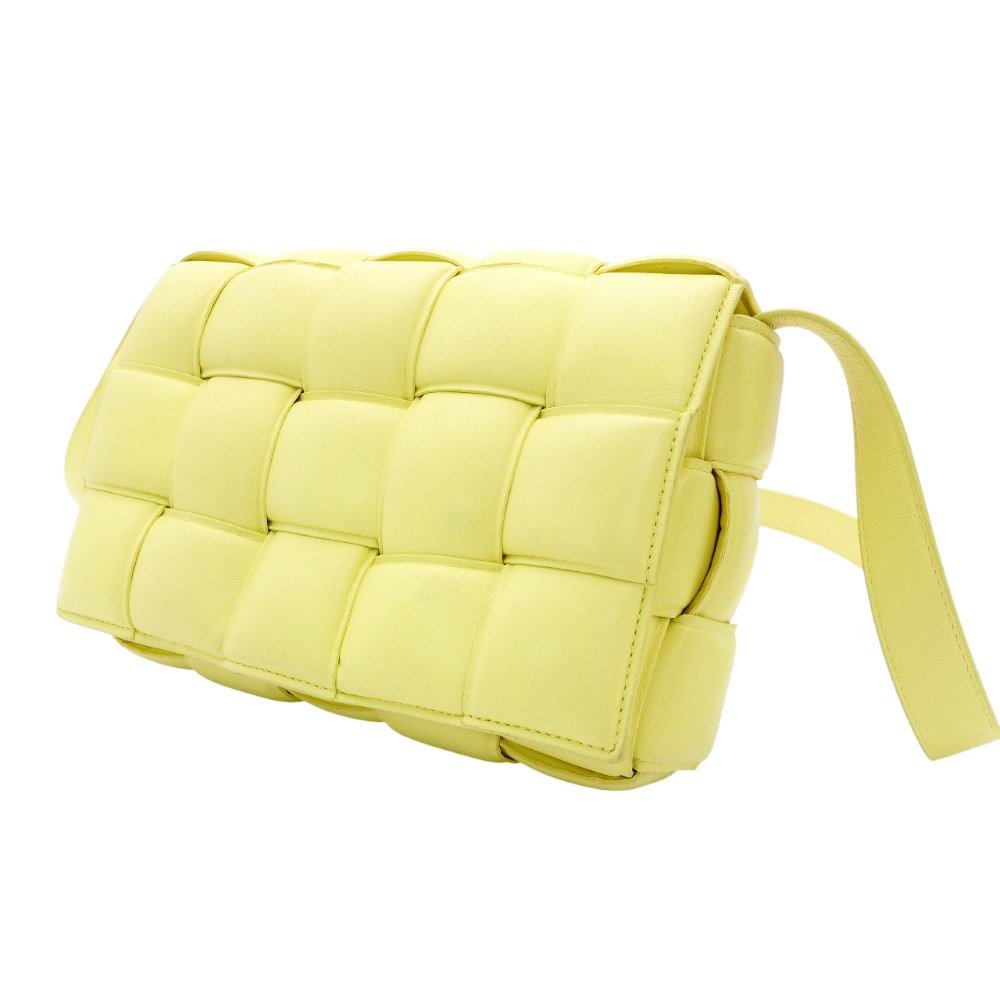 Bottega Veneta Intrecciato Shoulder Bag Padded Cassette Yellow Leather R8011043