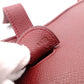 HERMES Evelyn GM Shoulder Bag, Leather, Red, □H Engraving, Silver Hardware