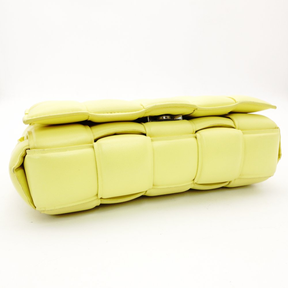 Bottega Veneta Intrecciato Shoulder Bag Padded Cassette Yellow Leather R8011043