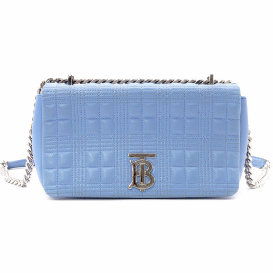 BURBERRY Small Laura Satchel Bag, Shoulder Bag, Leather, Blue, Crossbody, TB Logo, Silver Hardware