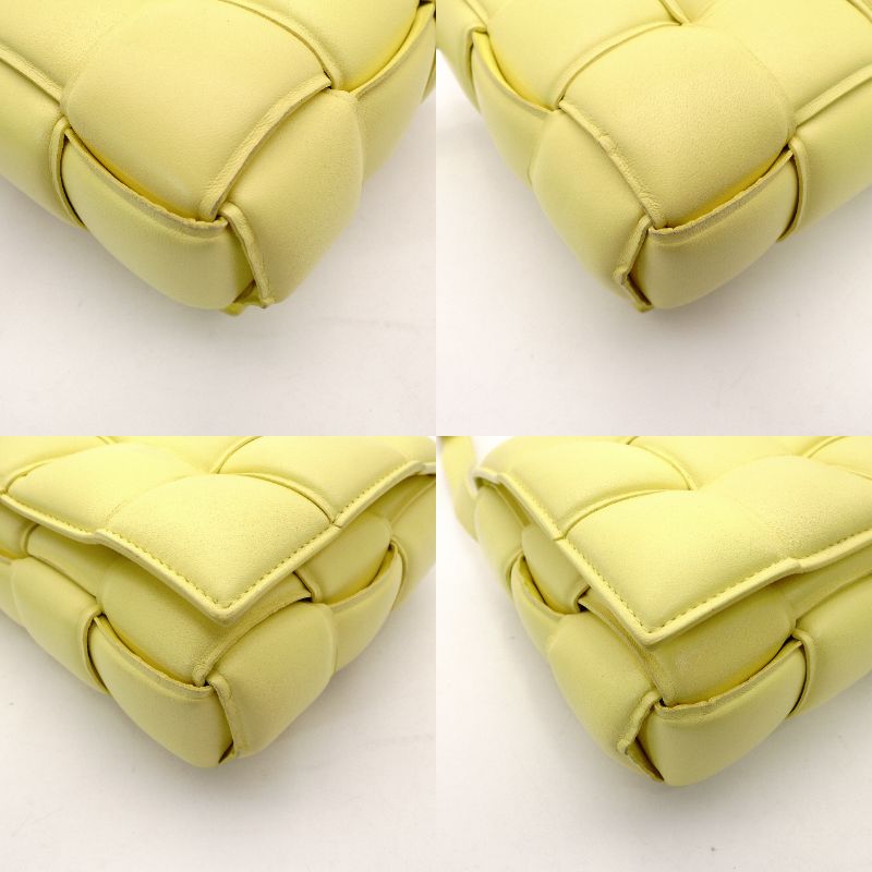 Bottega Veneta Intrecciato Shoulder Bag Padded Cassette Yellow Leather R8011043