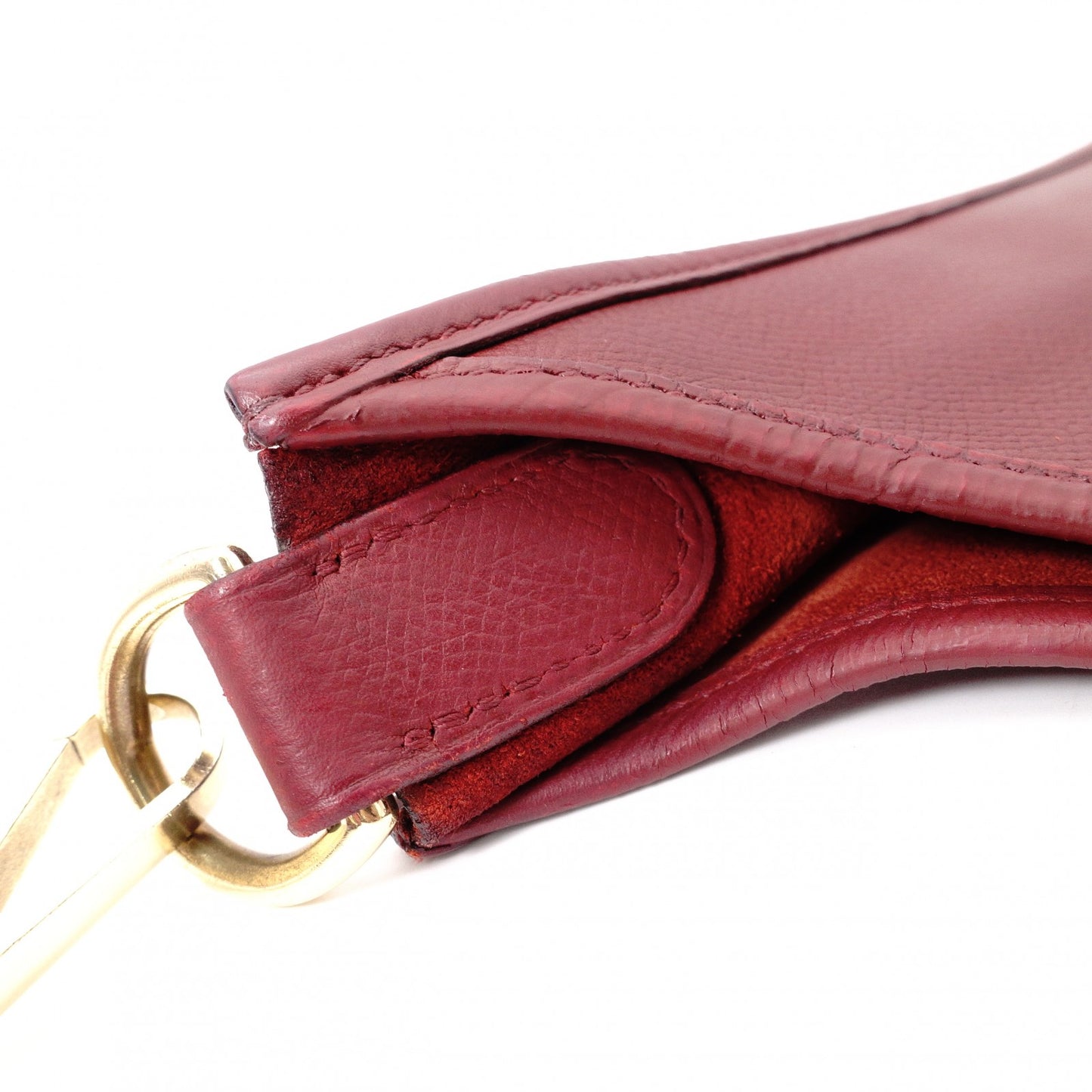 HERMES Evelyn GM Shoulder Bag, Leather, Red, □H Engraving, Silver Hardware