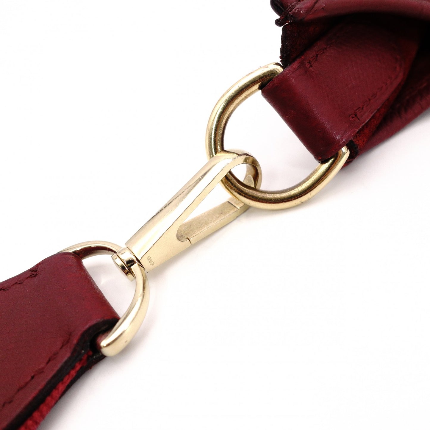 HERMES Evelyn GM Shoulder Bag, Leather, Red, □H Engraving, Silver Hardware
