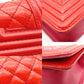 CHANEL Boy Chanel Patent Leather 2-Way Coral Red Shoulder Bag Red Women's Simple 6-10-988