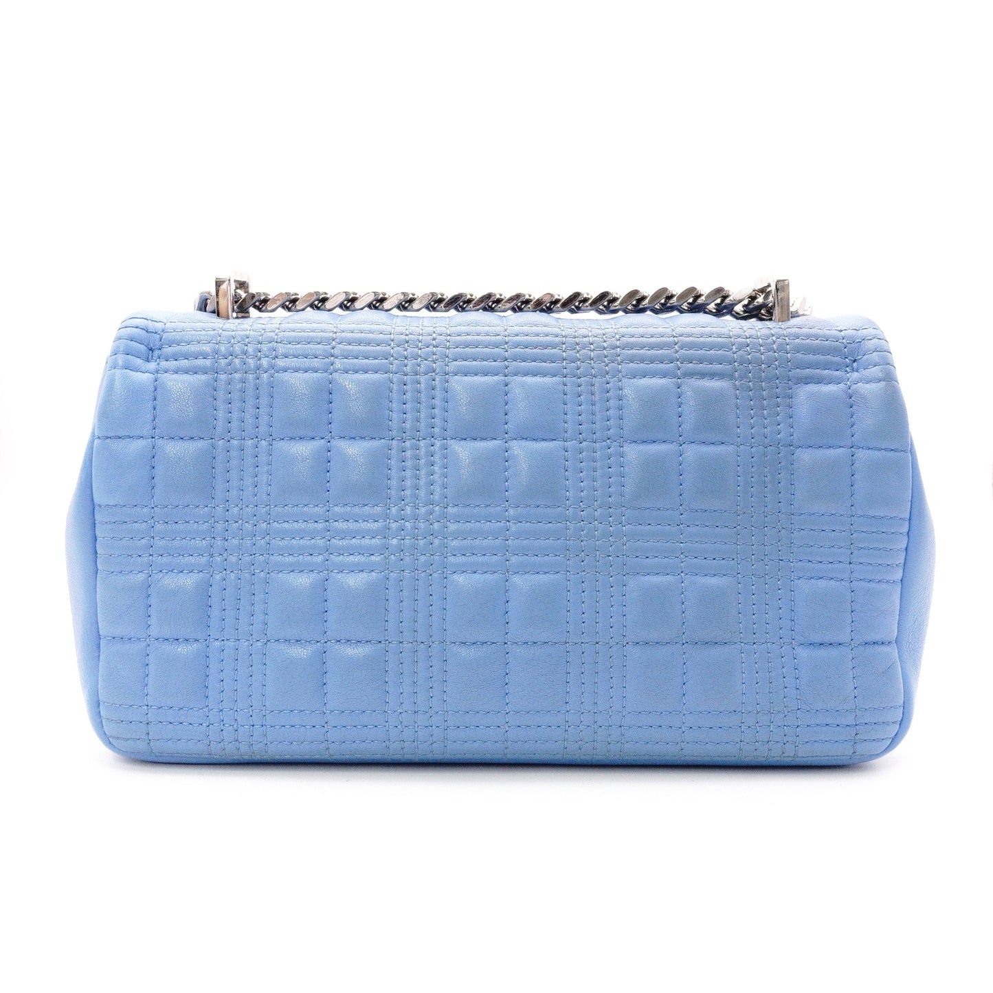 BURBERRY Small Laura Satchel Bag, Shoulder Bag, Leather, Blue, Crossbody, TB Logo, Silver Hardware