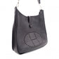 HERMES Evelyn GM Shoulder Bag, Leather, Black, Taurillon Clemence