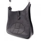 HERMES Evelyn GM Shoulder Bag, Leather, Black, Taurillon Clemence