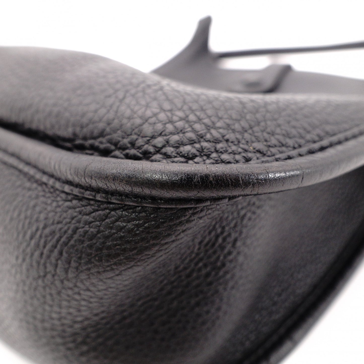 HERMES Evelyn GM Shoulder Bag, Leather, Black, Taurillon Clemence