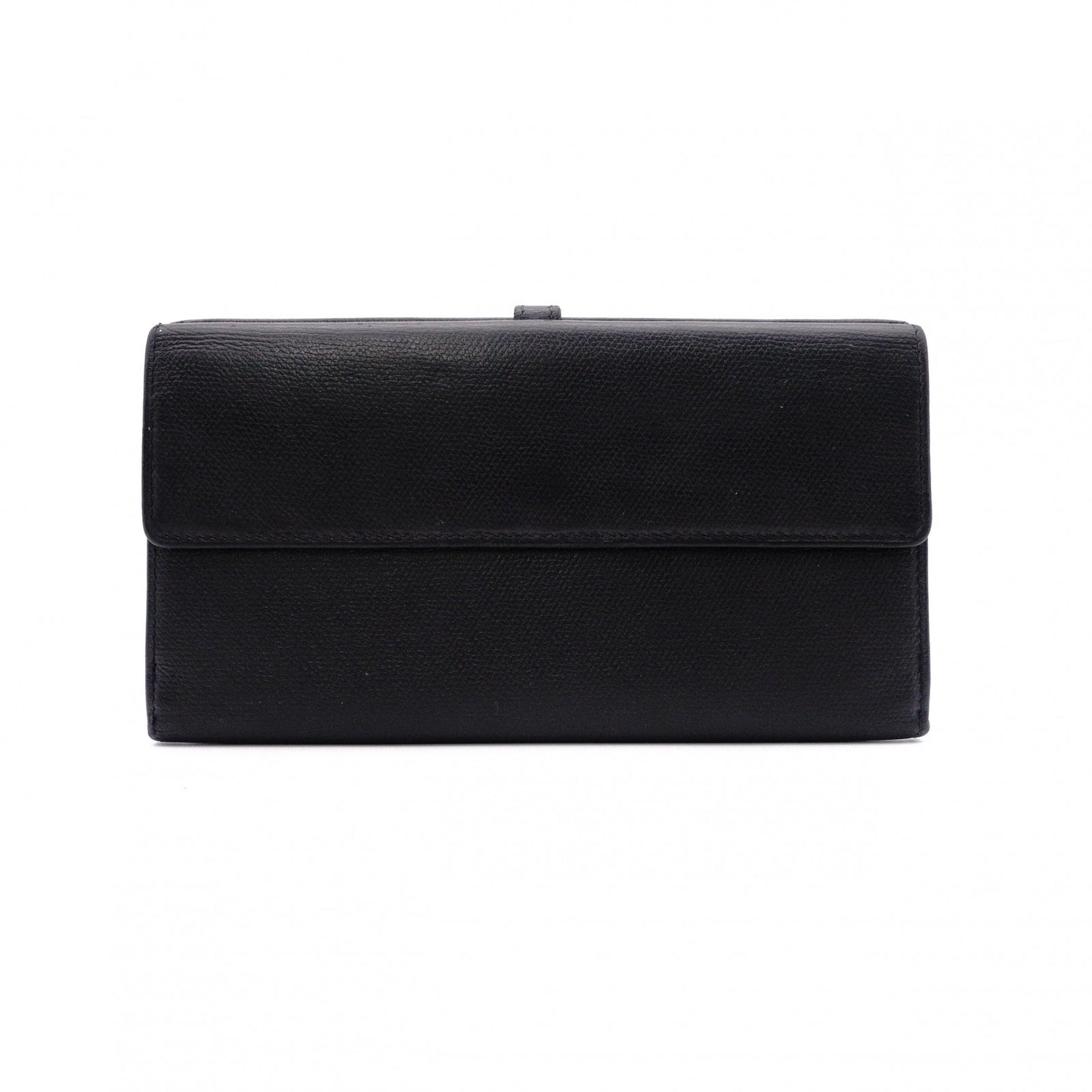 CHANEL Long Wallet, Leather, Black, CC Logo, Gold Hardware, Vintage