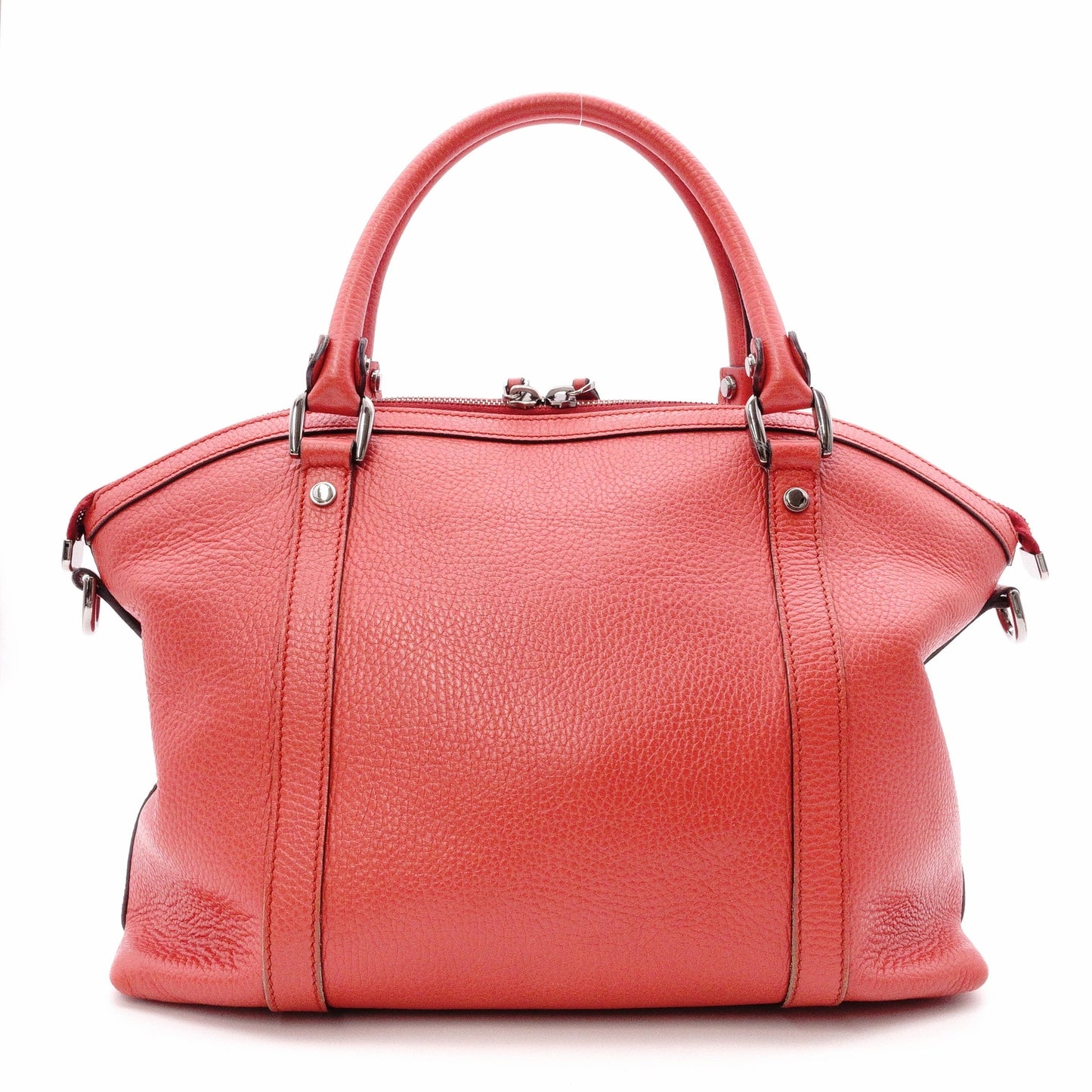 GUCCI Interlocking Handbag, Leather, Orange-Toned, 2-Way Crossbody, Silver Hardware, GG Logo