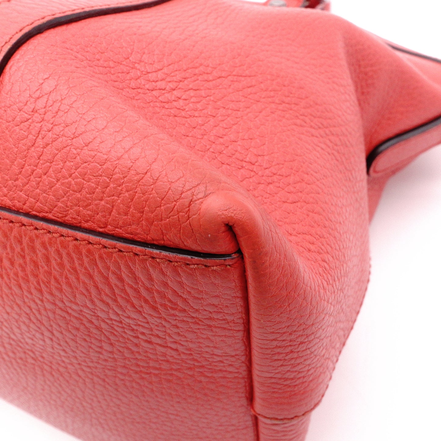 GUCCI Interlocking Handbag, Leather, Orange-Toned, 2-Way Crossbody, Silver Hardware, GG Logo