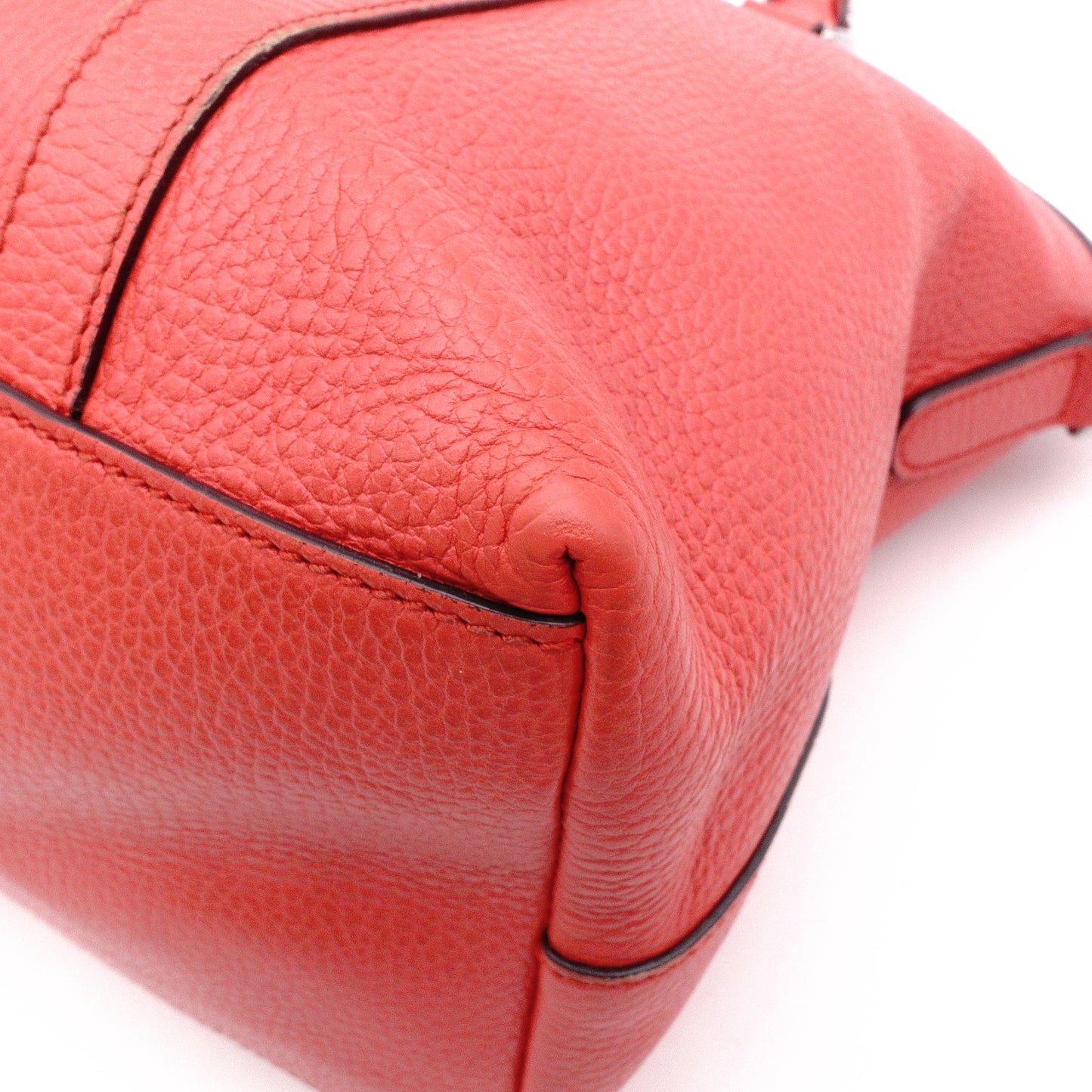 GUCCI Interlocking Handbag, Leather, Orange-Toned, 2-Way Crossbody, Silver Hardware, GG Logo