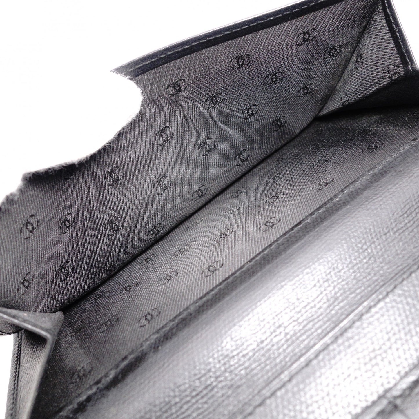 CHANEL Long Wallet, Leather, Black, CC Logo, Gold Hardware, Vintage