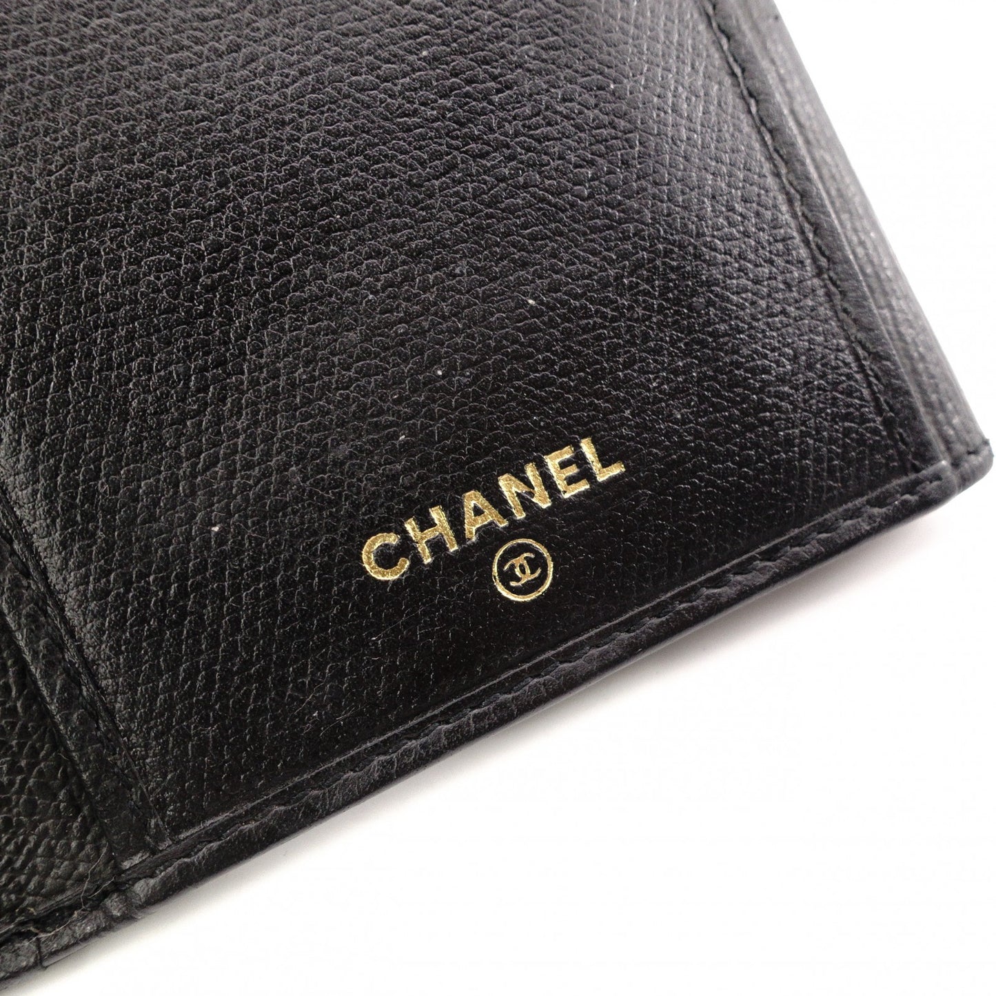CHANEL Long Wallet, Leather, Black, CC Logo, Gold Hardware, Vintage