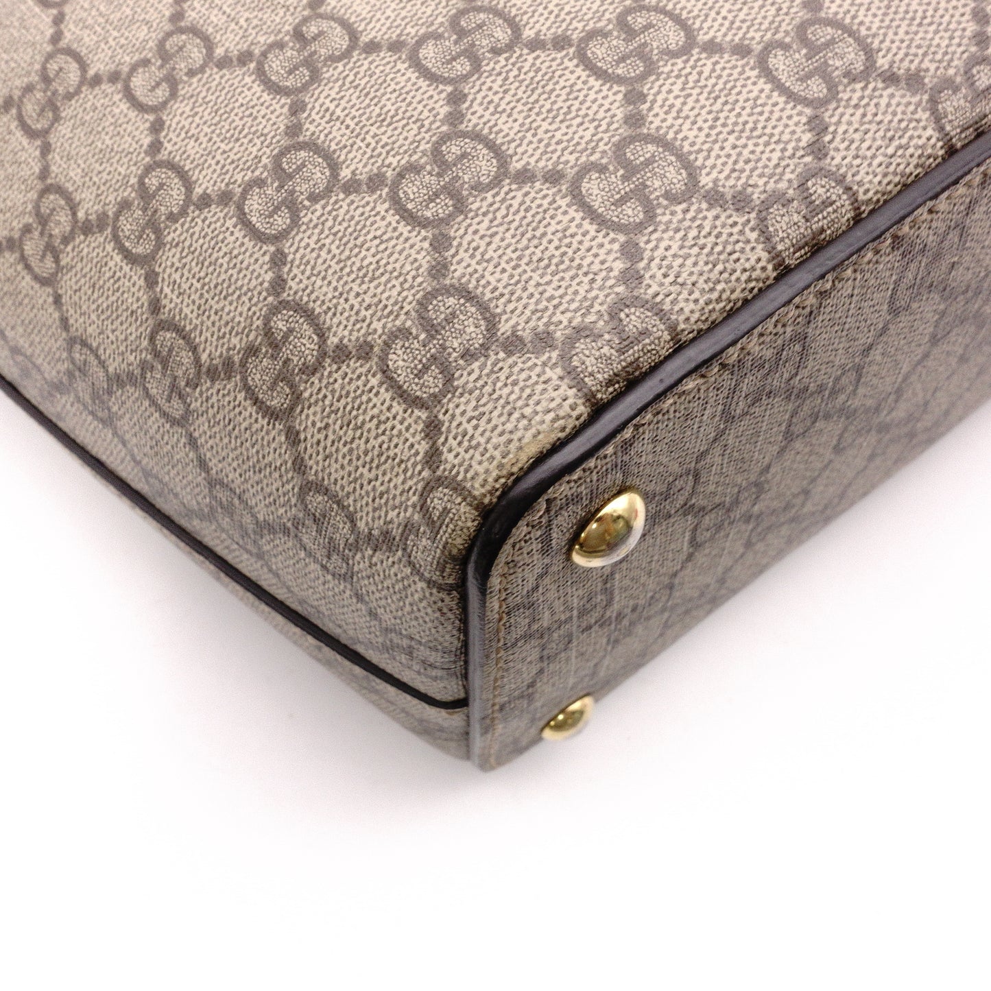 GUCCI GG Supreme Tote Bag, PVC Leather, Beige, Red, Pink, Shoulder Bag, GG Logo