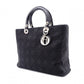 Christian Dior Lady Dior Handbag, Nylon, Black, Silver Hardware