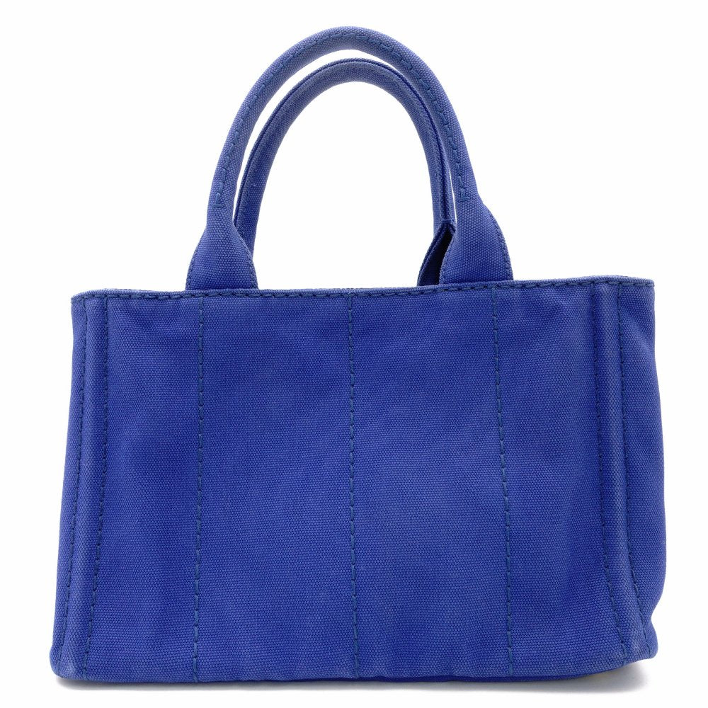 PRADA Canapa Tote BN2439 Canvas 2-Way Blue Handbag Shoulder Bag Gold Hardware Blue R8020071