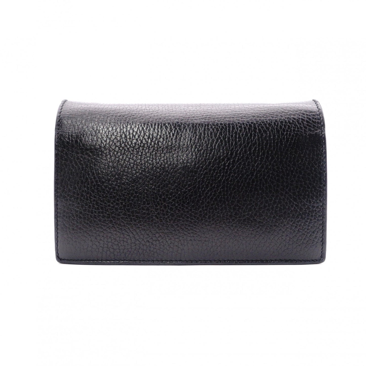 GUCCI Mini Interlocking Shoulder Bag, Leather, Black, GG Logo, Gold Hardware
