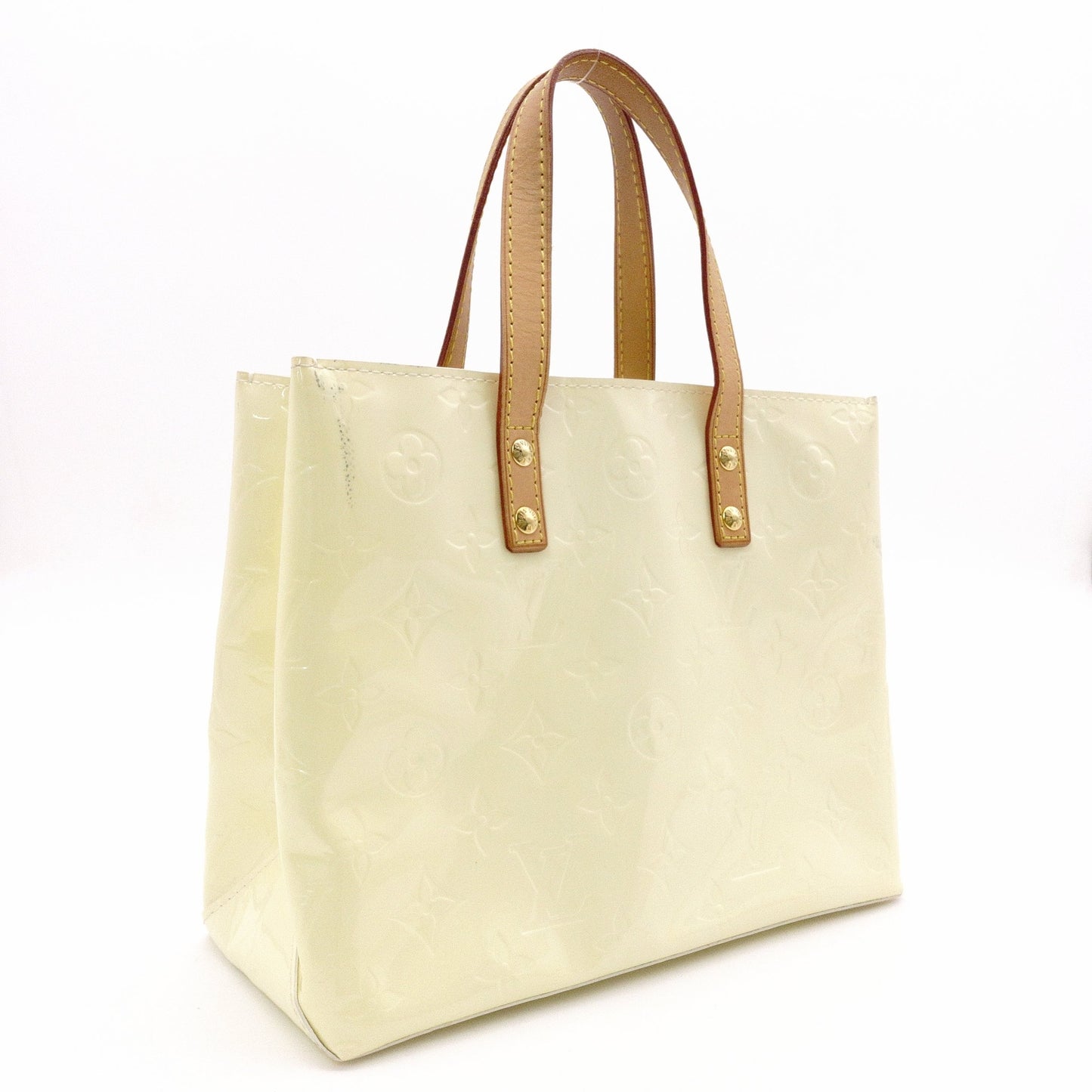 LOUIS VUITTON ルイ・ヴィトン リード PM モノグラム ヴェルニ ハンドバッグ パテントレザー イエロー【中古】 レディース