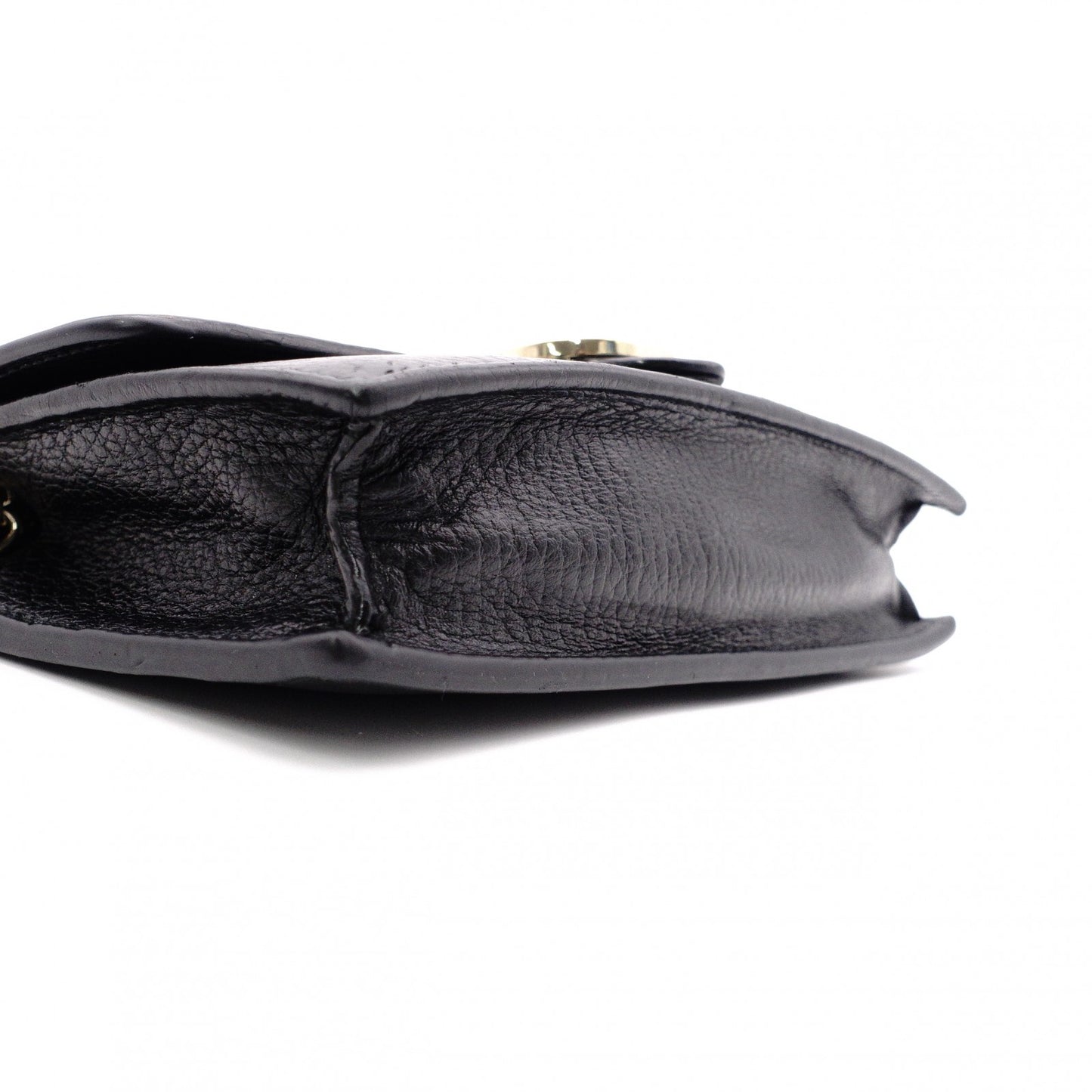 GUCCI Mini Interlocking Shoulder Bag, Leather, Black, GG Logo, Gold Hardware