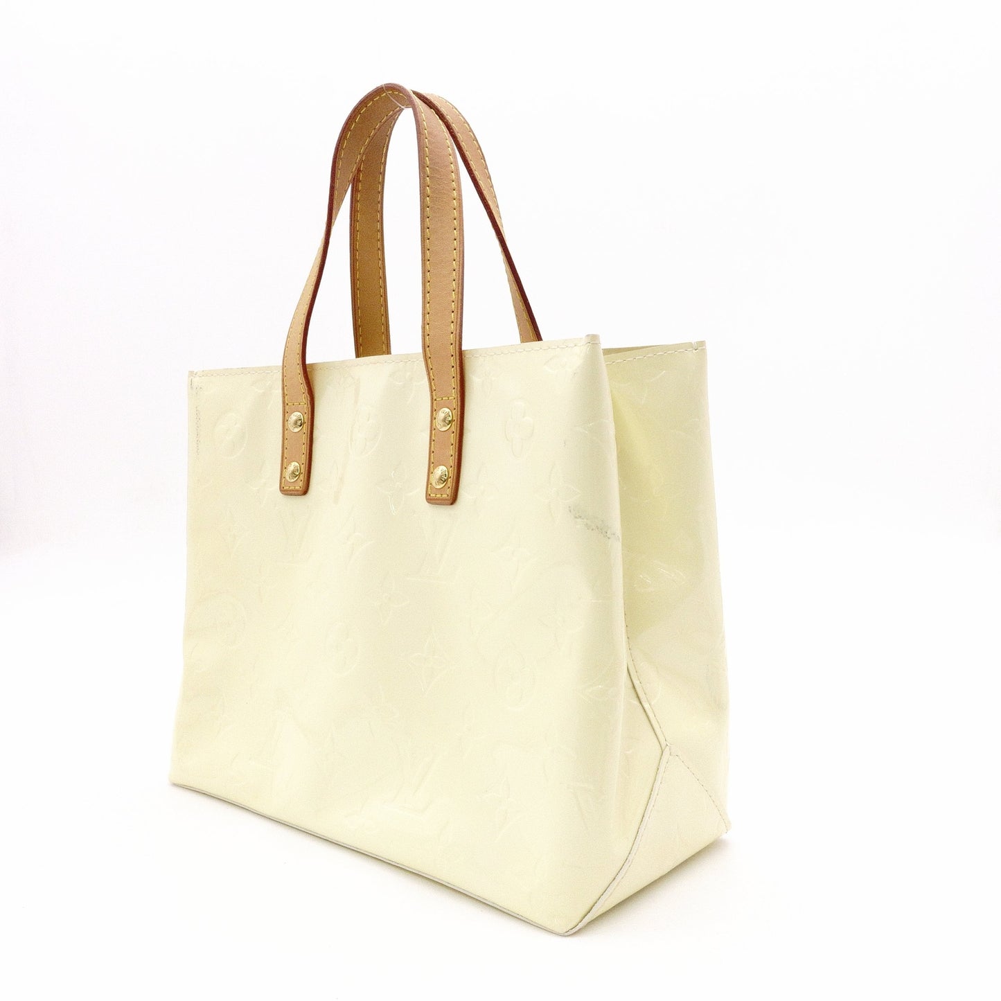 LOUIS VUITTON ルイ・ヴィトン リード PM モノグラム ヴェルニ ハンドバッグ パテントレザー イエロー【中古】 レディース