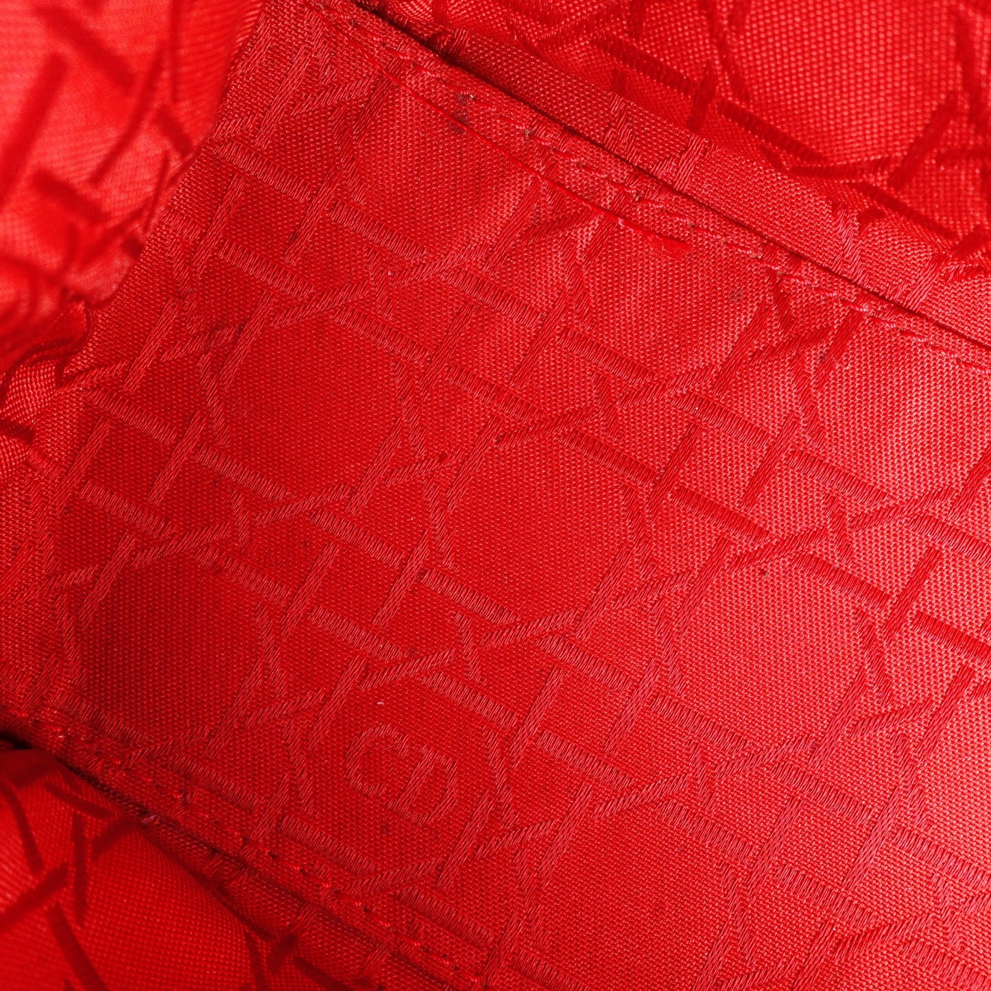 Christian Dior Lady Dior Handbag, Nylon, Black, Silver Hardware