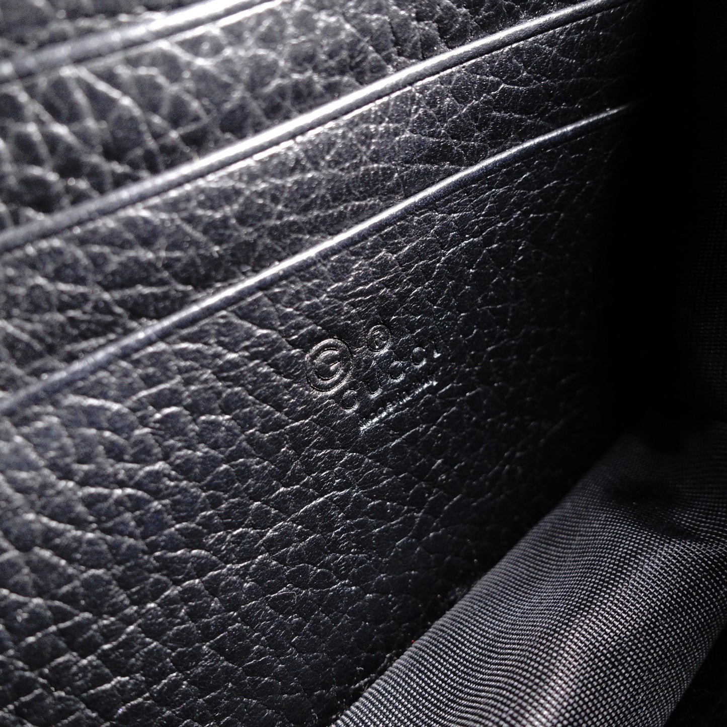 GUCCI Mini Interlocking Shoulder Bag, Leather, Black, GG Logo, Gold Hardware