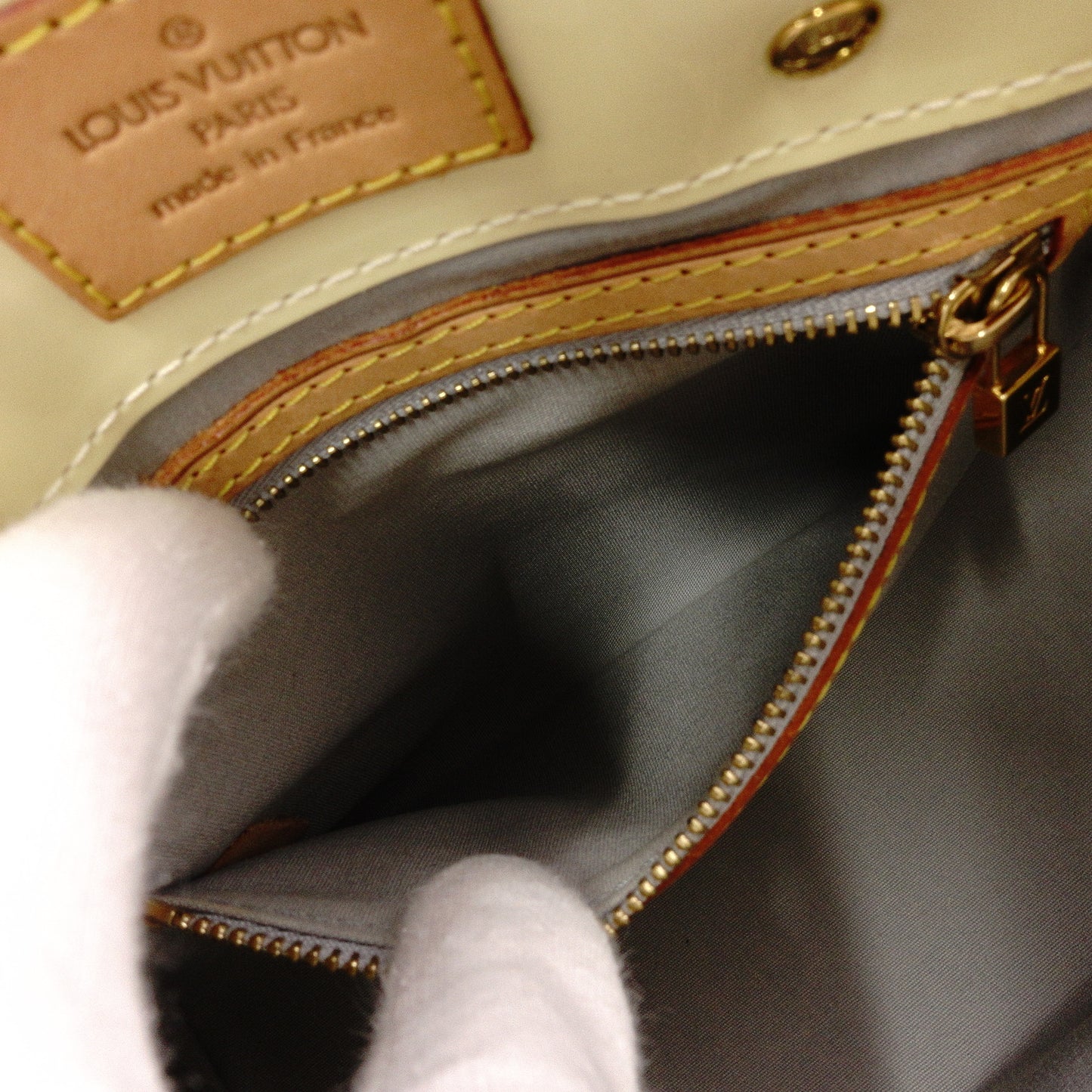 LOUIS VUITTON ルイ・ヴィトン リード PM モノグラム ヴェルニ ハンドバッグ パテントレザー イエロー【中古】 レディース