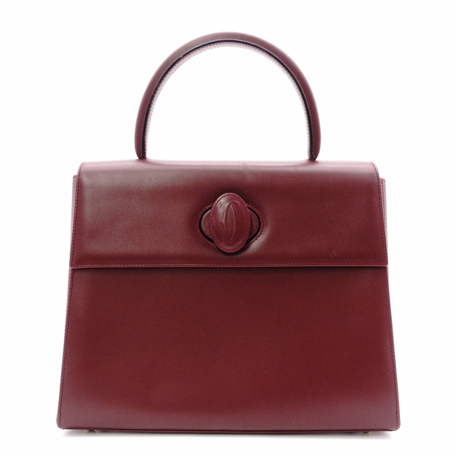 CARTIER Cartier Must Line Handbag, Leather, Bordeaux, Vintage, Simple