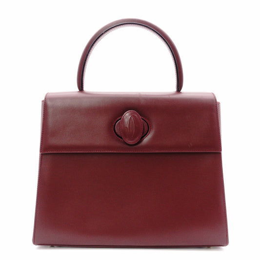 CARTIER Cartier Must Line Handbag, Leather, Bordeaux, Vintage, Simple