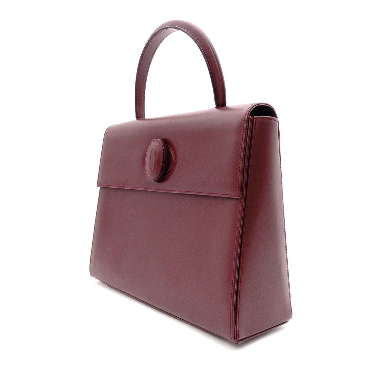 CARTIER Cartier Must Line Handbag, Leather, Bordeaux, Vintage, Simple